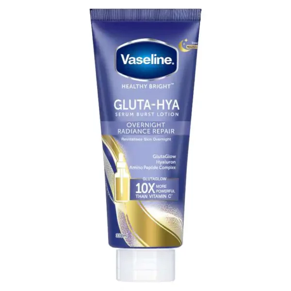 Vaseline Healthy Bright Gluta-Hya Serum Burst UV Lotion Overnight Radiance Repair 330ml