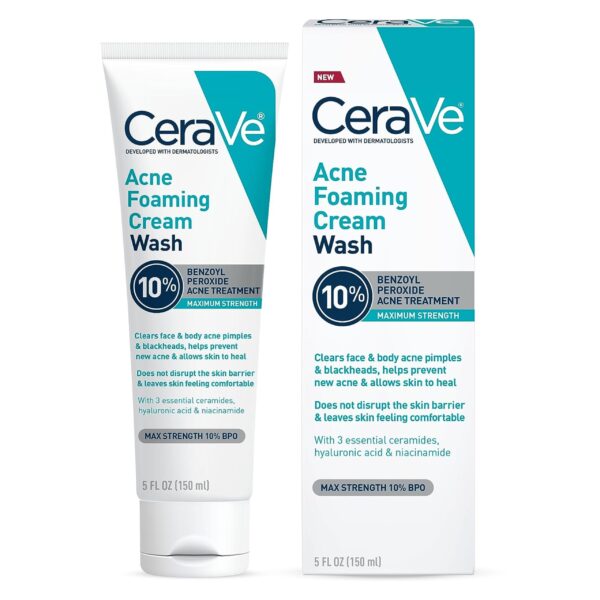 Cerave Acne Foaming Cream Wash 10% Benzoyl Peroxide