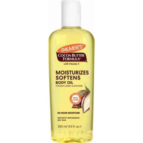 Palmer's Moisturizing Body Oil (250ml) delivers deep hydration & soothing comfort with pure cocoa butter & Vitamin E. Lightweight, non-greasy, perfect for bath & shower. Shop original now! (Limited-time offer!)