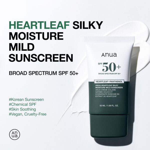 Order original Anua Heartleaf Silky Moisture Mild Sunscreen SPF 50+ in lagos Nigeria