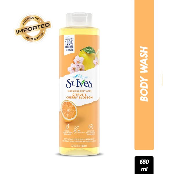Order original St Ives Energizing Citrus & Cherry Blossom Body Wash 650ml in lagos Nigeria