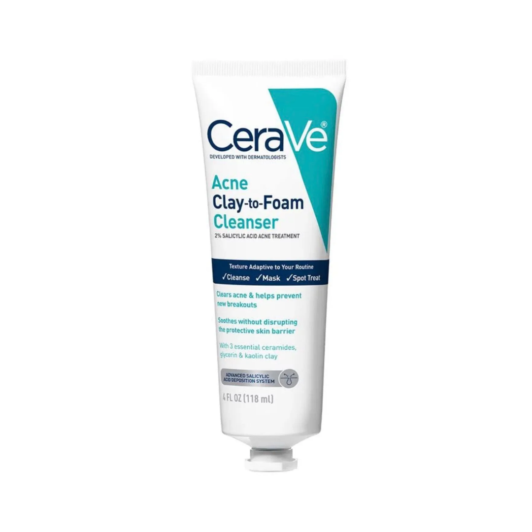 Order original CeraVe Acne Clay-to-Foam Cleanser – 237ml in lagos Nigeria